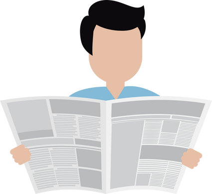 Une personne lisant un journal pour imager la section "Presse & Média" contenant les articles de presse sur l'Association Fibromyalgie Aube.
