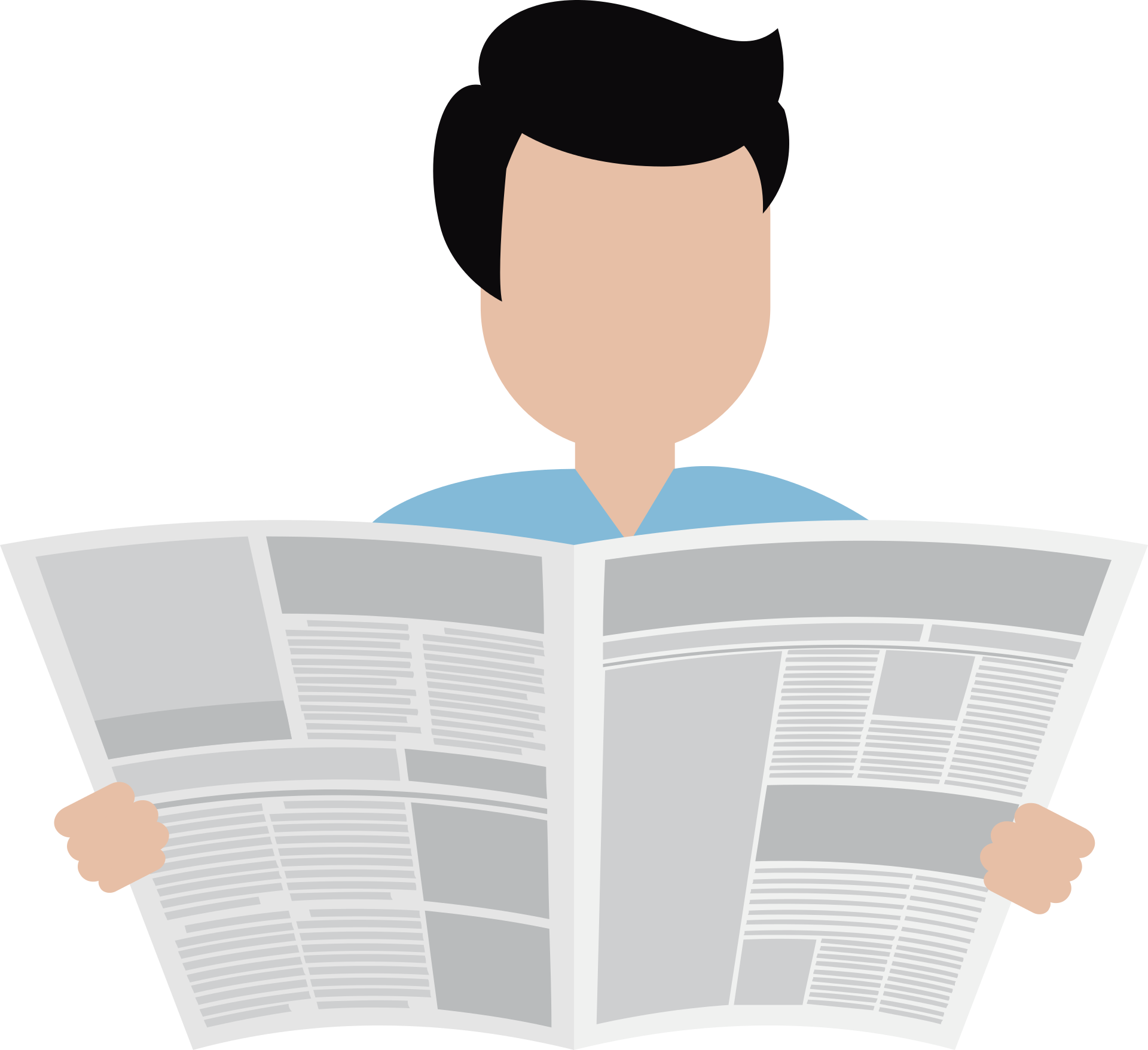 Une personne lisant un journal pour imager la section "Presse & Média" contenant les articles de presse sur l'Association Fibromyalgie Aube.