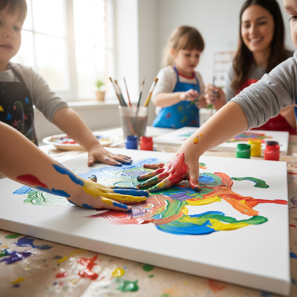 Atelier peinture et loisirs créatifs à Lalande, enfants dès 5 ans, expression artistique Villegouge et Galgon