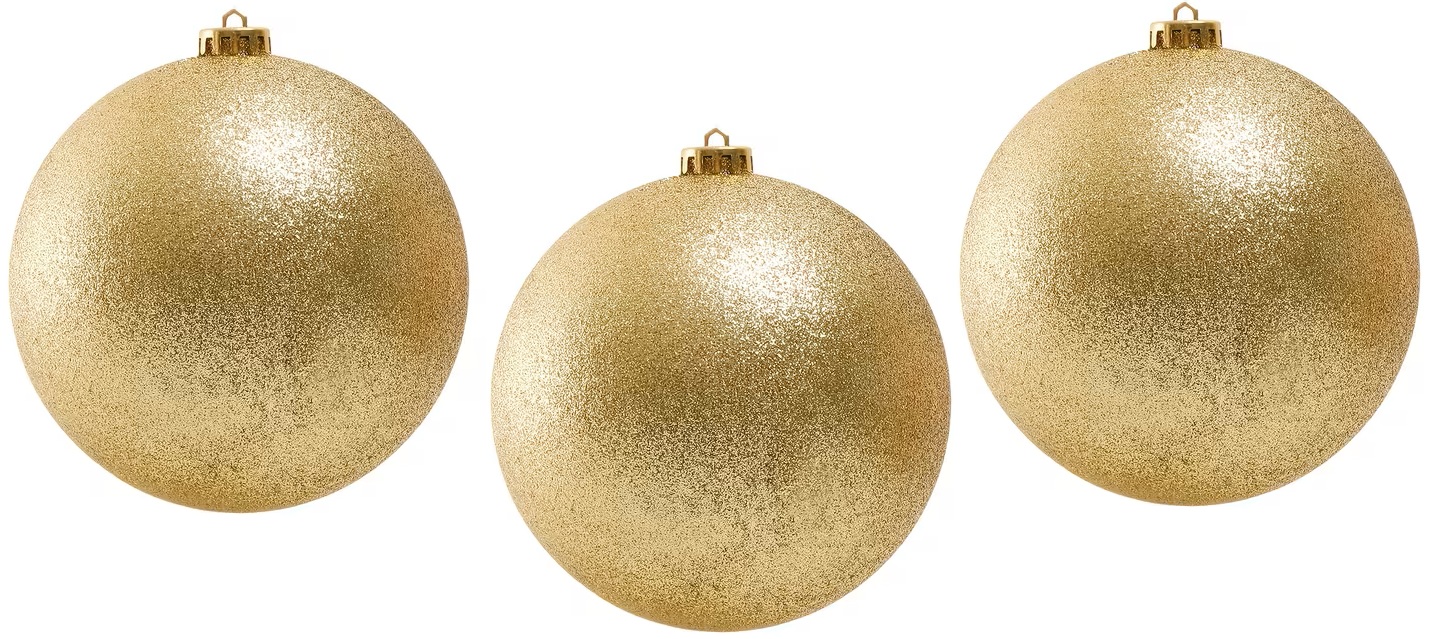 Boule de noel paillette or 10cm