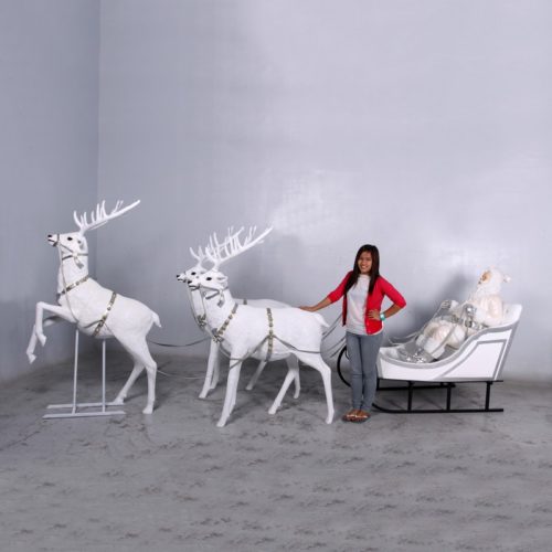 Decor de noel statique en resine blanc