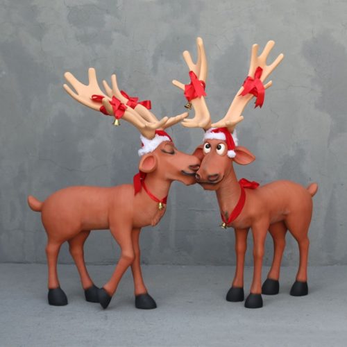 Couple de rennes de noel qui sembras