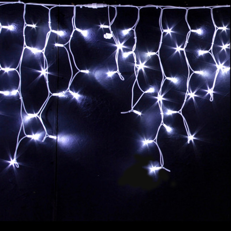 Rideau lumineux icicle led 300 x 70 cm blanc 