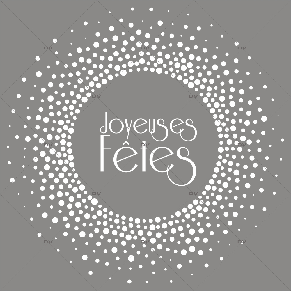 Cr11 sticker couronne de flocons joyeuses fetes