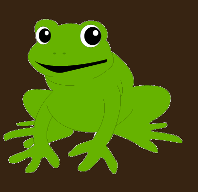Grenouille 2 fond marron