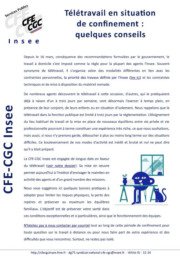INSEE CFE-CGC : Télétravail en situation de handicap