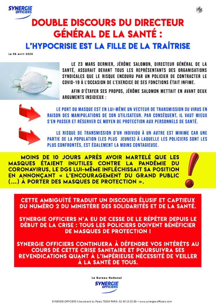 COVID19 - SYNERGIE OFFICIERS - MASQUES