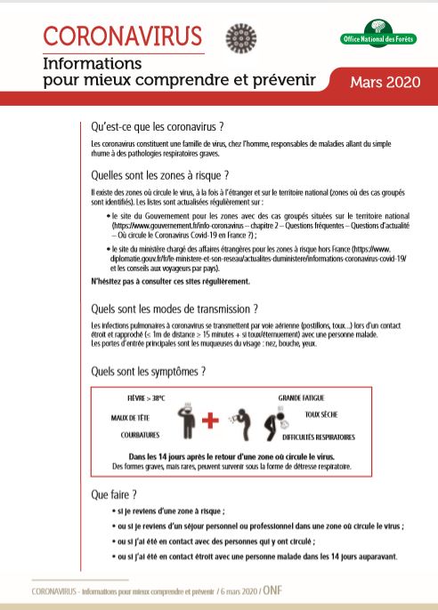 COVID19 - ONF - fiche 1