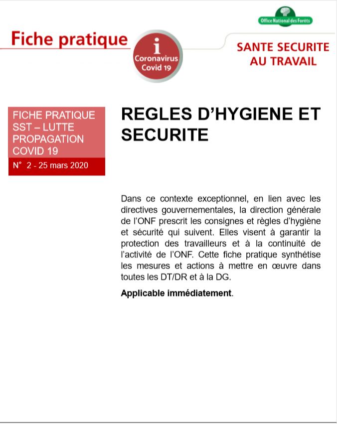 COVID 19 - ONF - FICHE 2