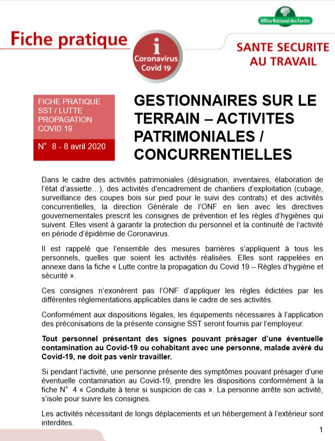 COVID19 - ONF - FICHE 8