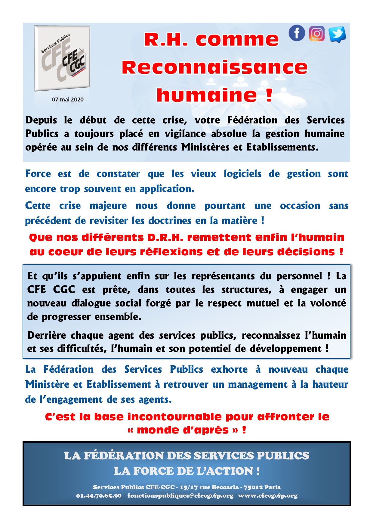 CFE-CGC SP - RH COMME RECONNAISSANCE HUMAINE