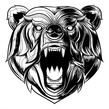 Illustration tete ours colere vecteur 60438 106