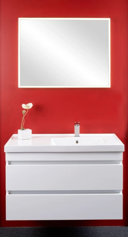 Art 8600305 msb stile 90 blanc lavabo scarabeo vasque droite avec sun