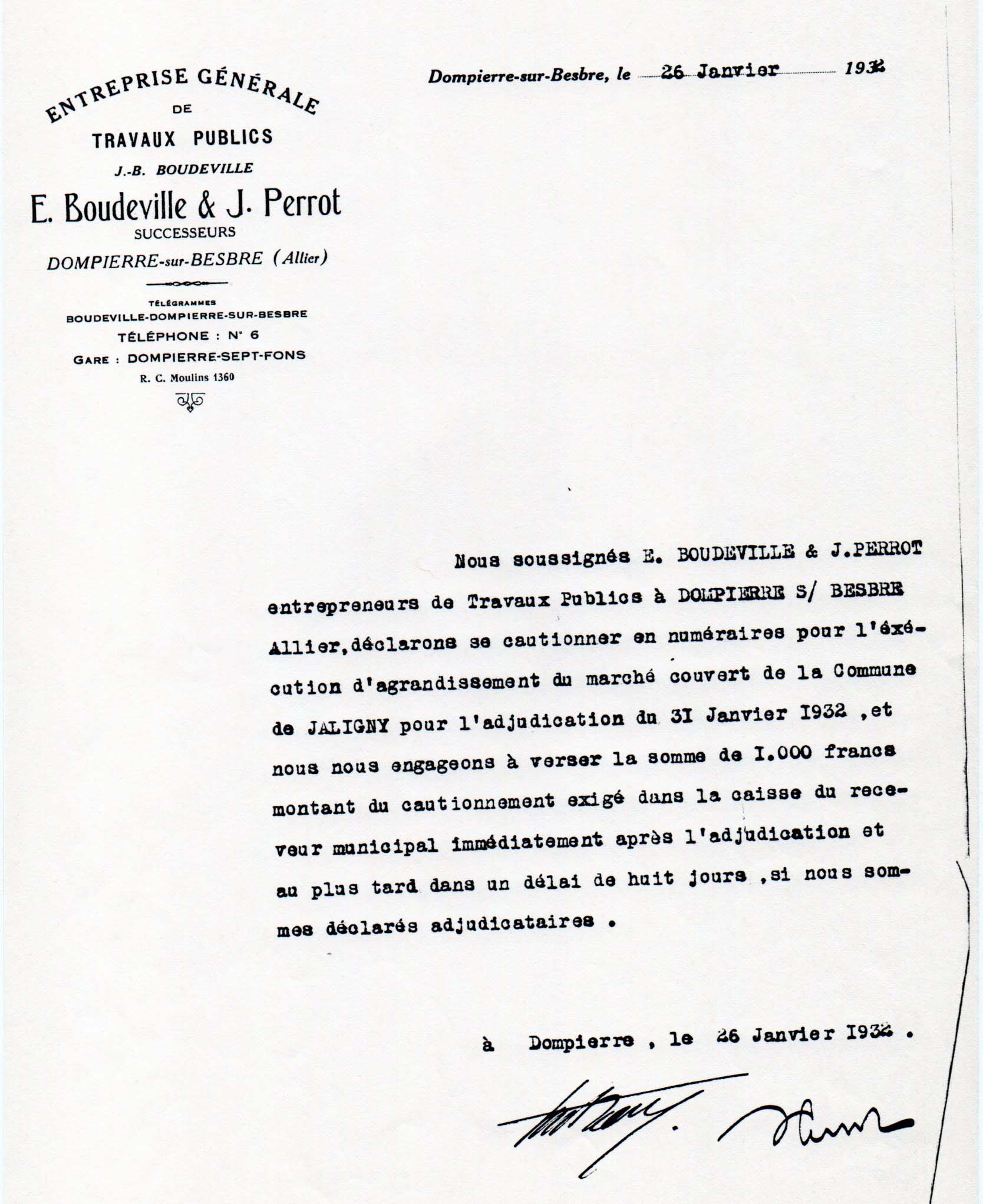 Facture marche 1932