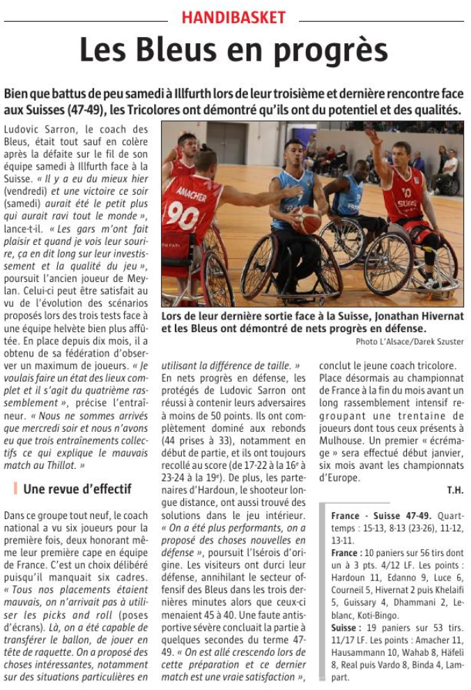 "Handibasket - Les Bleus en progès"