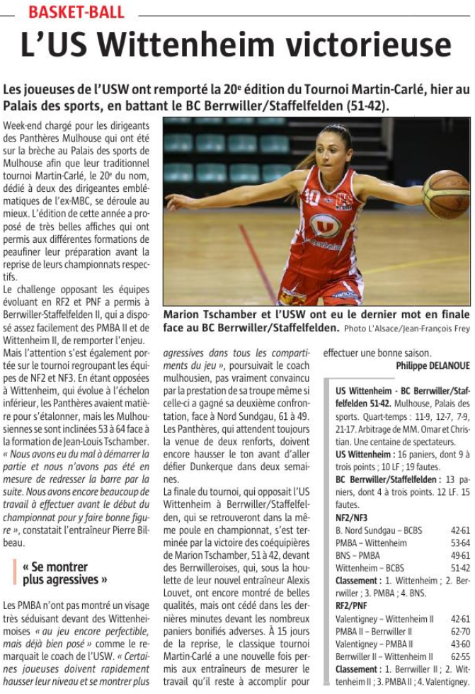 "L'US Wittenheim victorieuse"