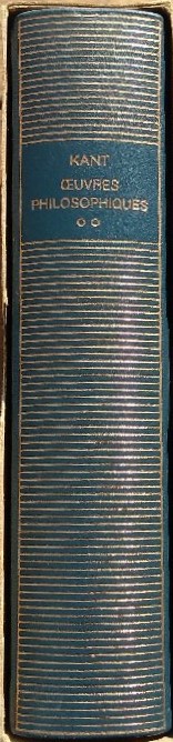 Volulme 317 de Emmanuel Kant dans la Bibliothèque de la Pléiade.