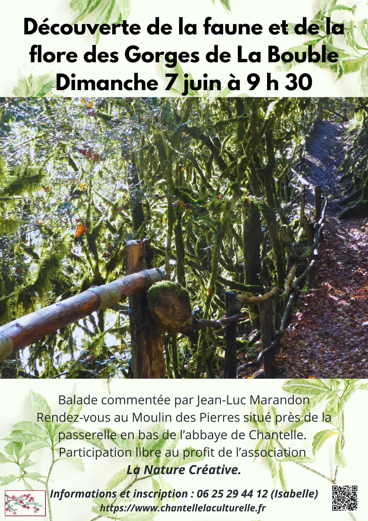 À la découverte des Gorges de la Bouble, dimanche 5 juin à 9 h 30
