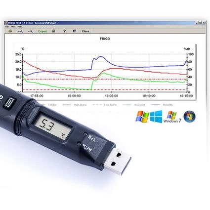 Enregistreur de température et d'humidité USB V2 avec logiciel PC