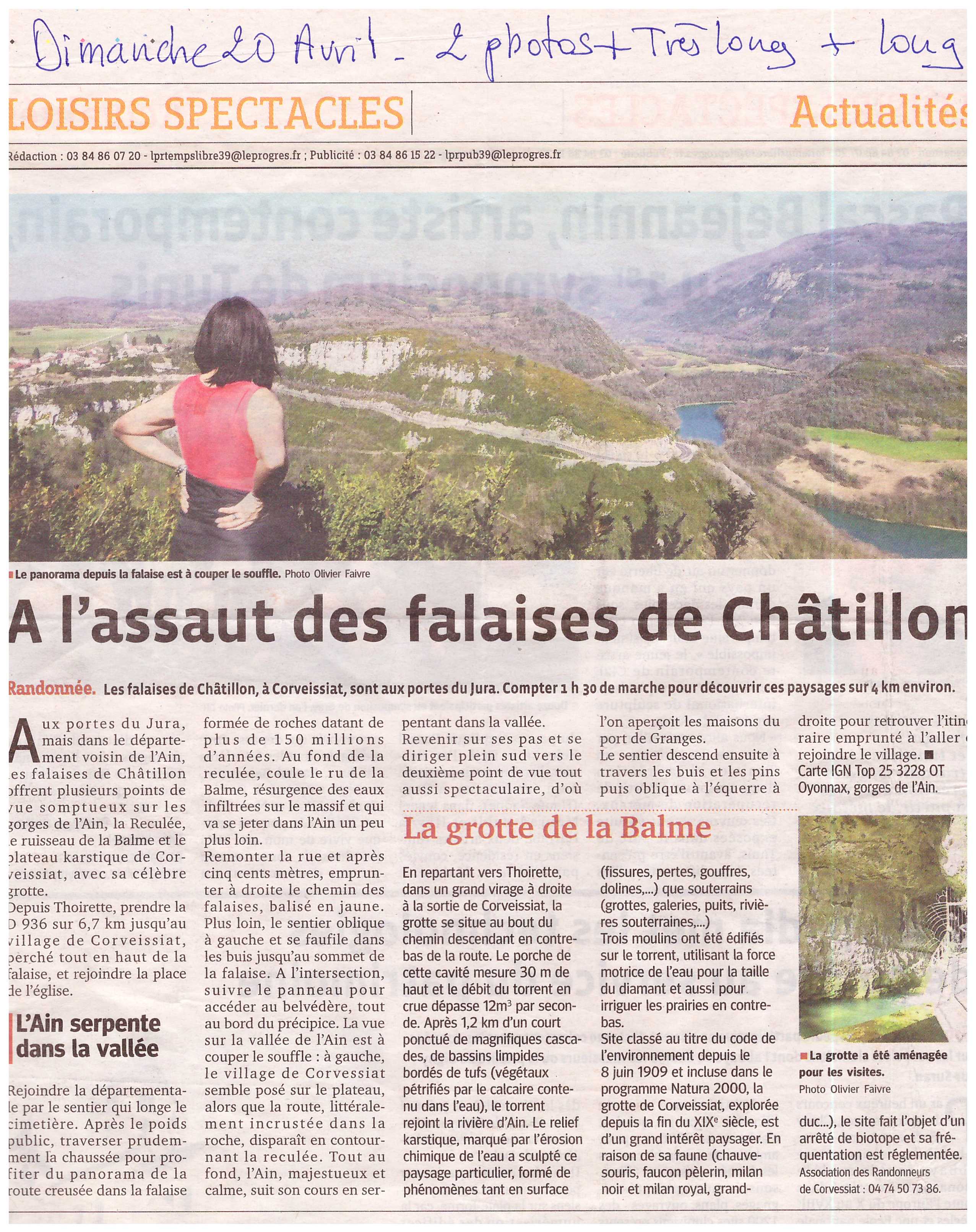 Pe destre falaises chatillon