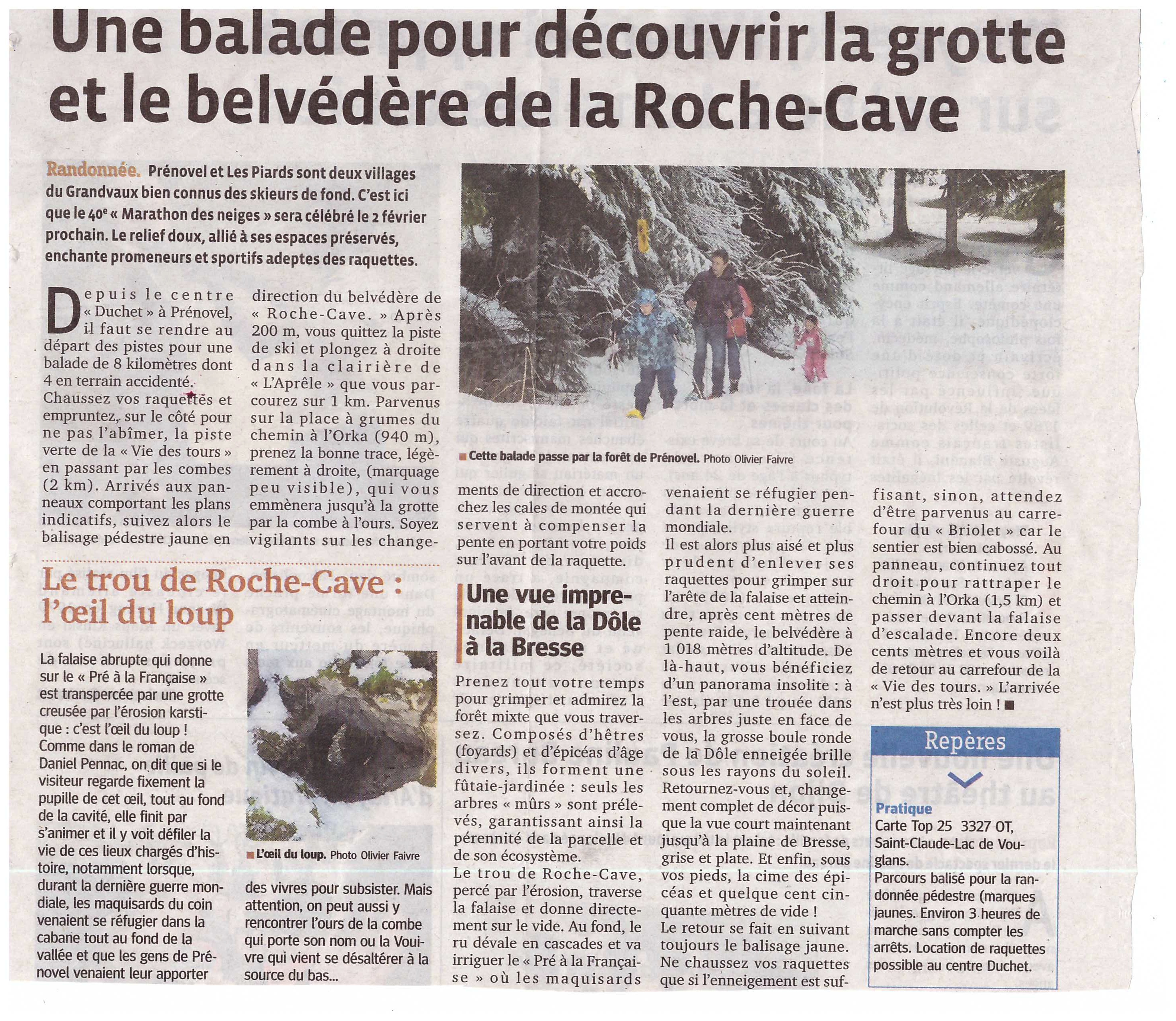Raquettes roche cave