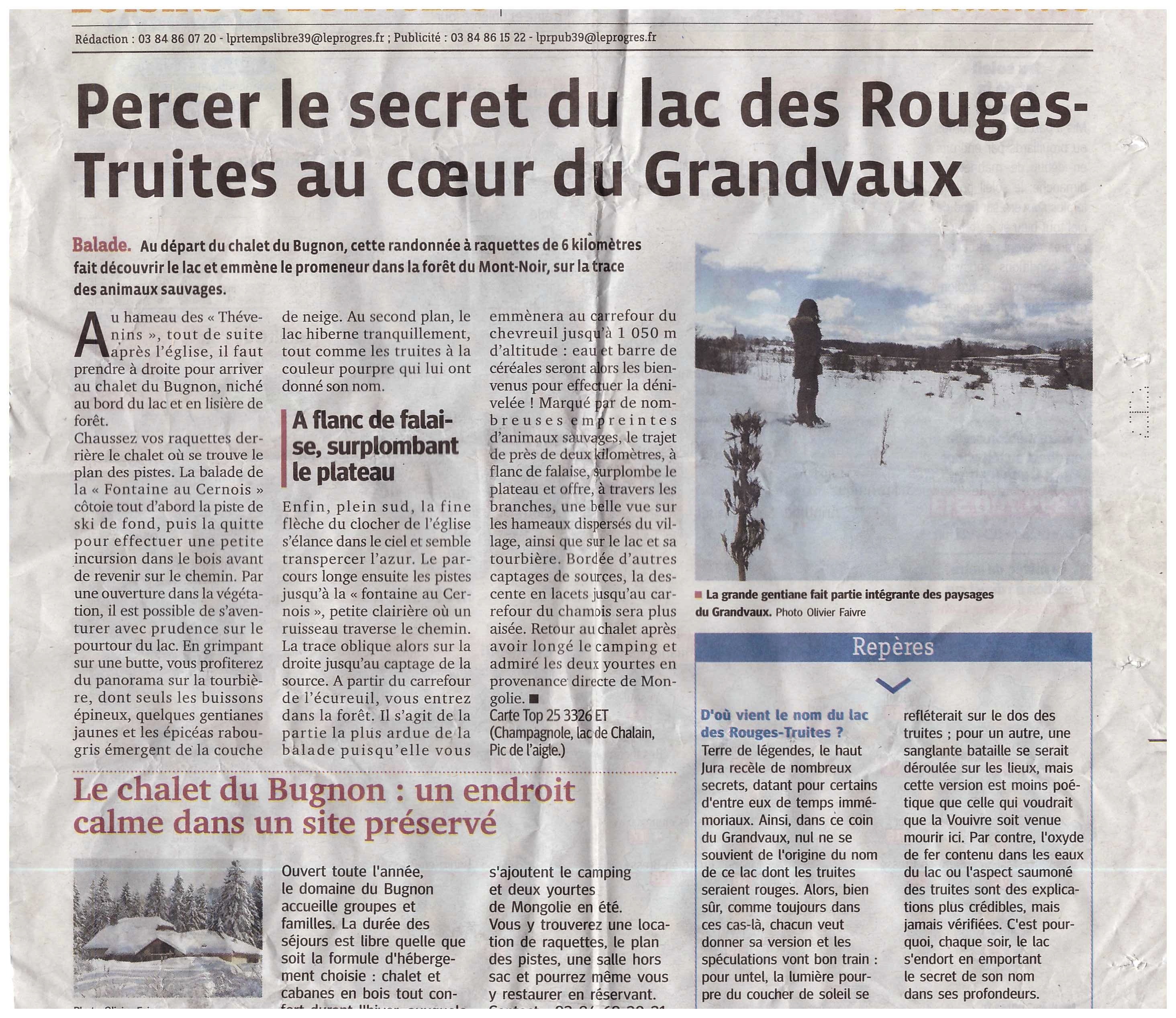 Ski de fond lac rouges truites