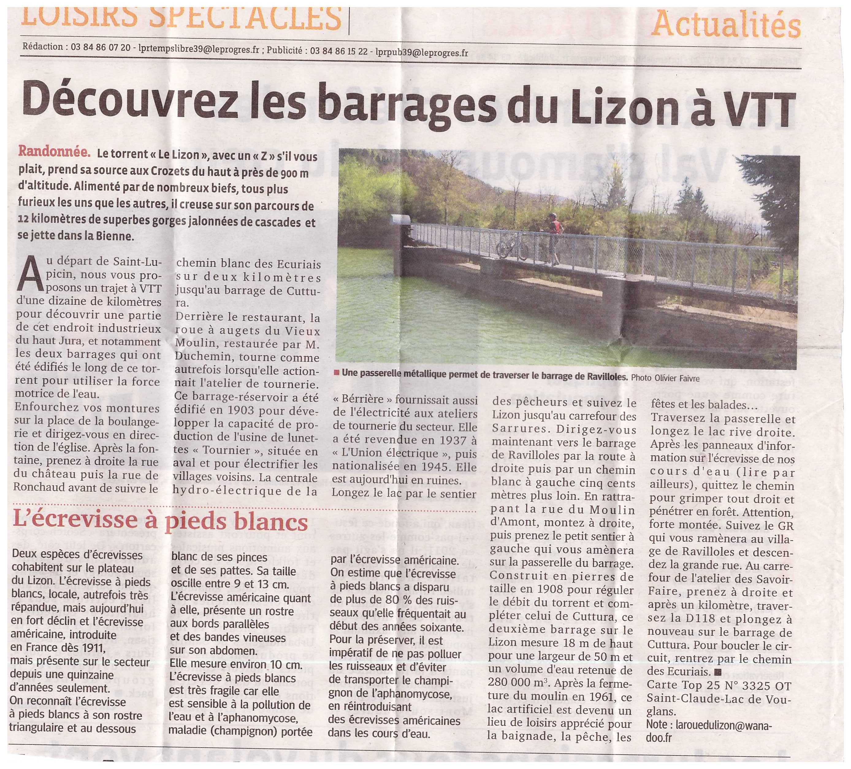 Vtt barrages lizon