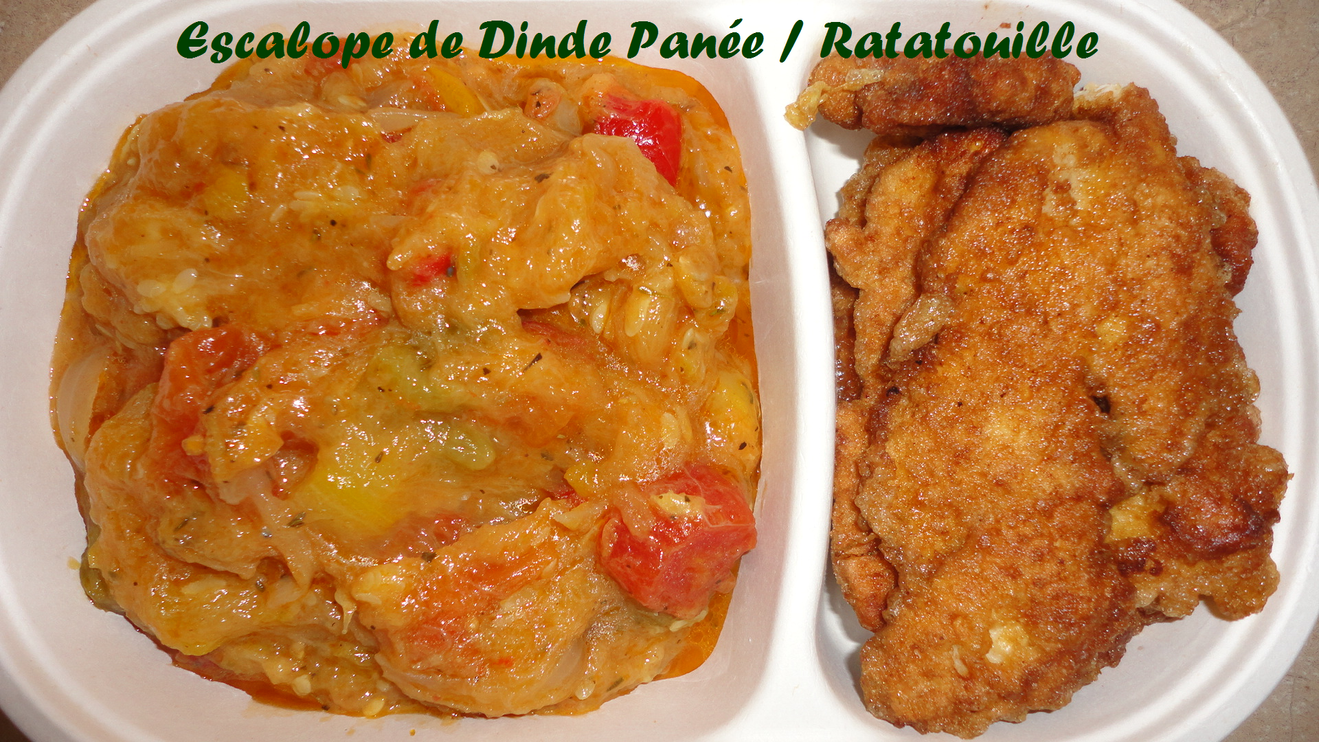 Escalope de dinde panee ratatouille