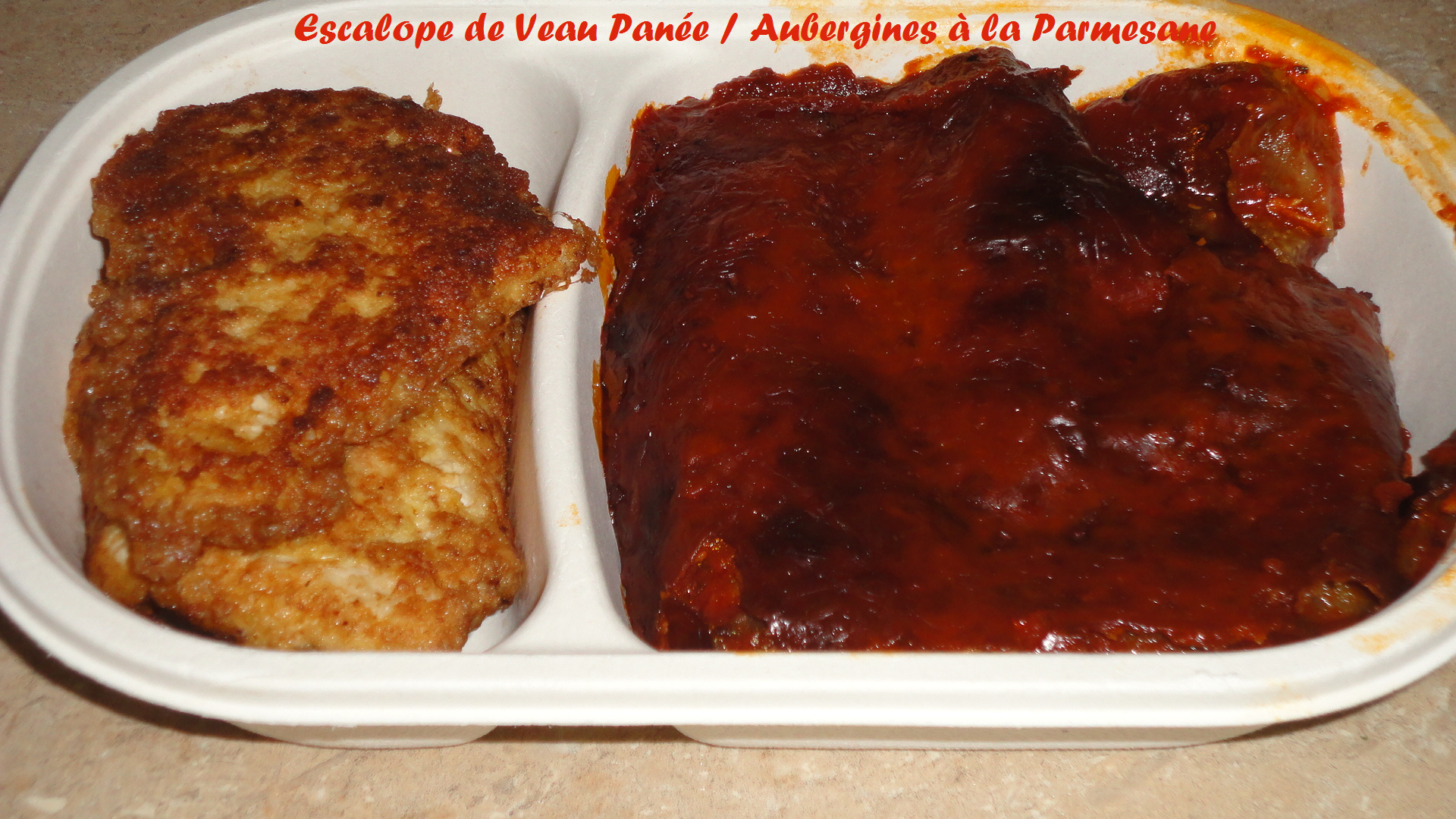 Escalope de veau panee aubergines parmesane