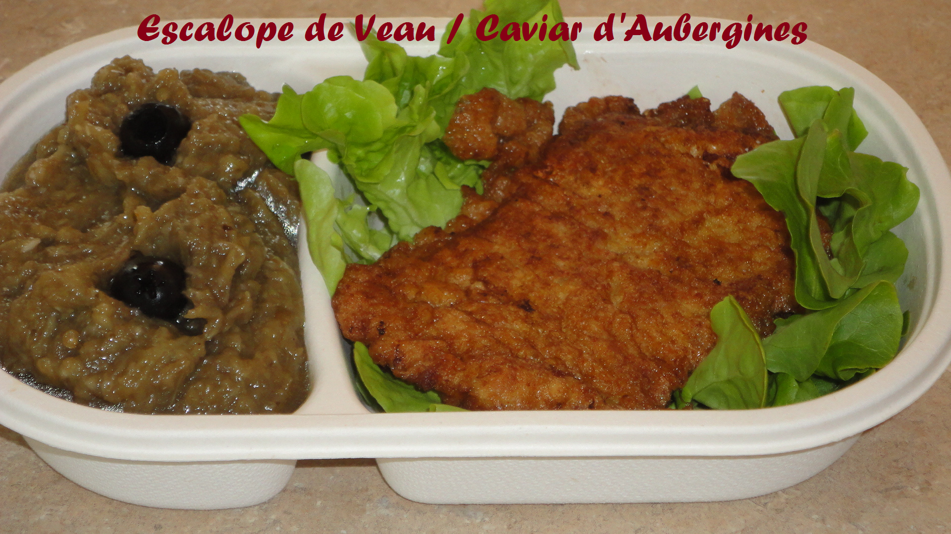 Escalope de veau caviar aubergines