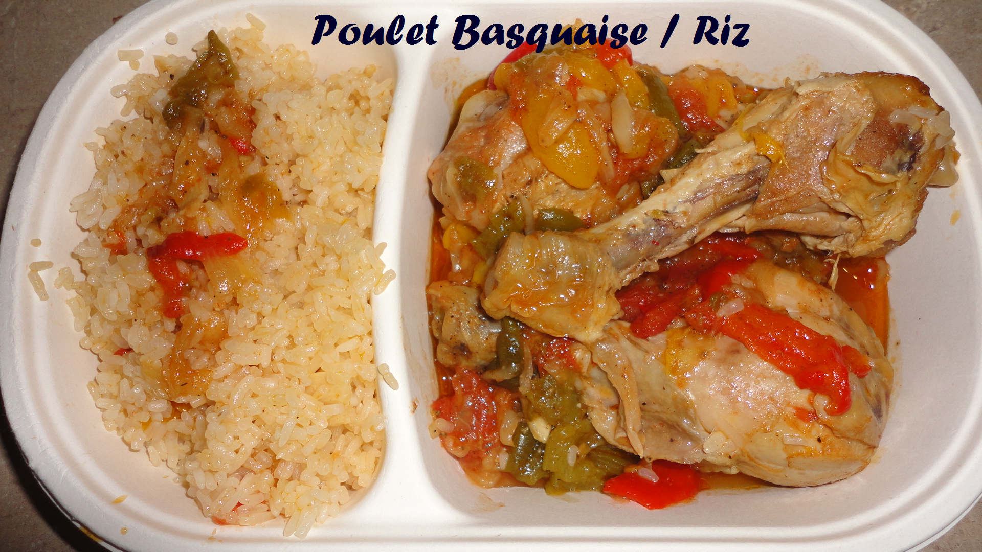 Poulet basquaise riz