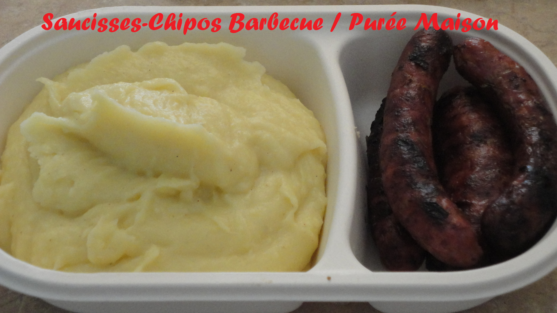 Saucisses chipos barbecue puree maison