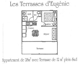 plan des appartements des Terrasses d'Eugenie, résidence de vacances proches de la cure thermale d'Eugenie-les-Bains