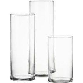 Location vase trio cylindrique en verre
