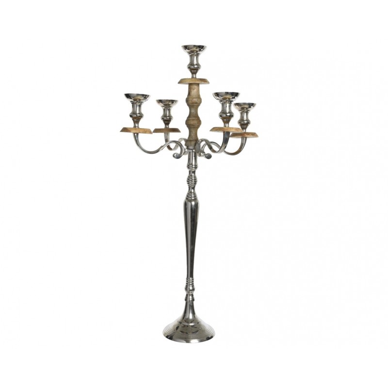 Chandelier en metal avec details en bois 90 cm