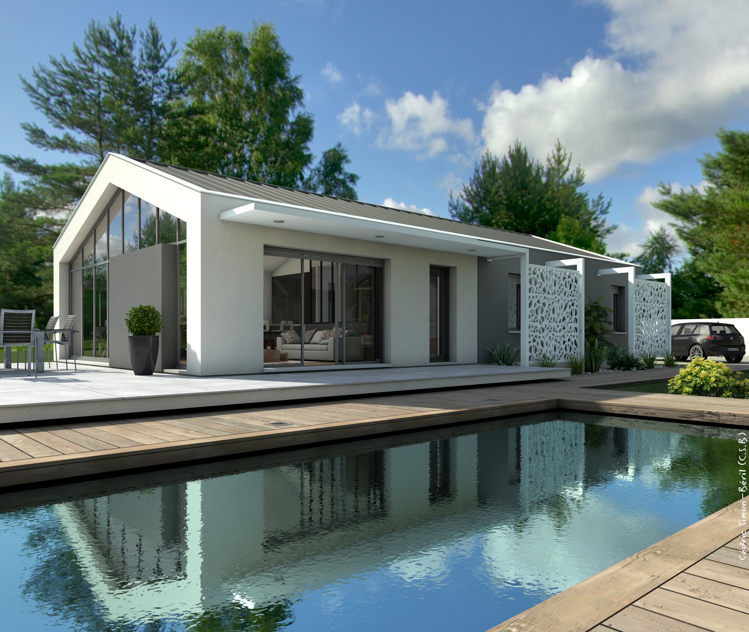 Visuel image de synthese infographie architecture maisons individuelles littoral habitat temoin 1