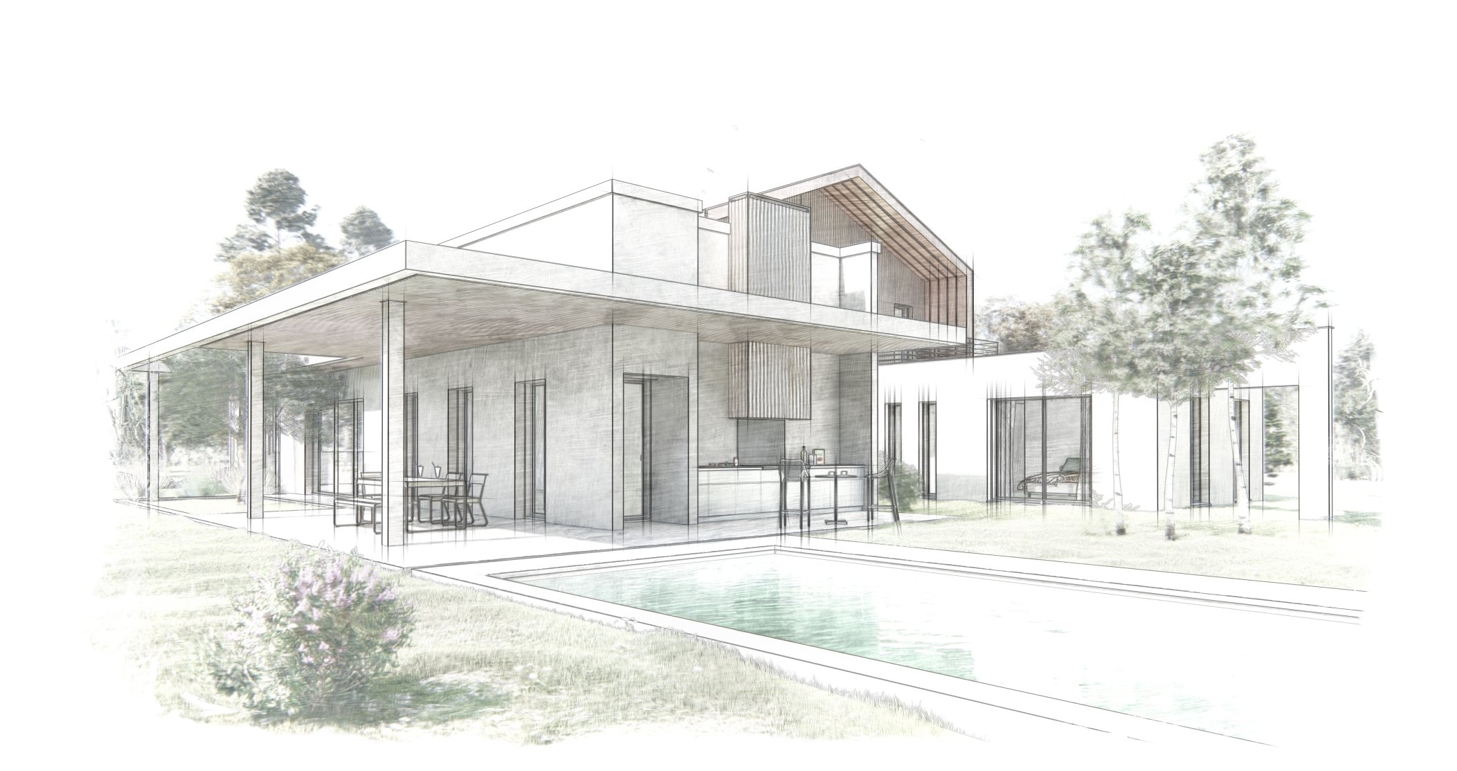 Visuel image de synthese infographie architecture maison individuelle le bris rol pompignac 1