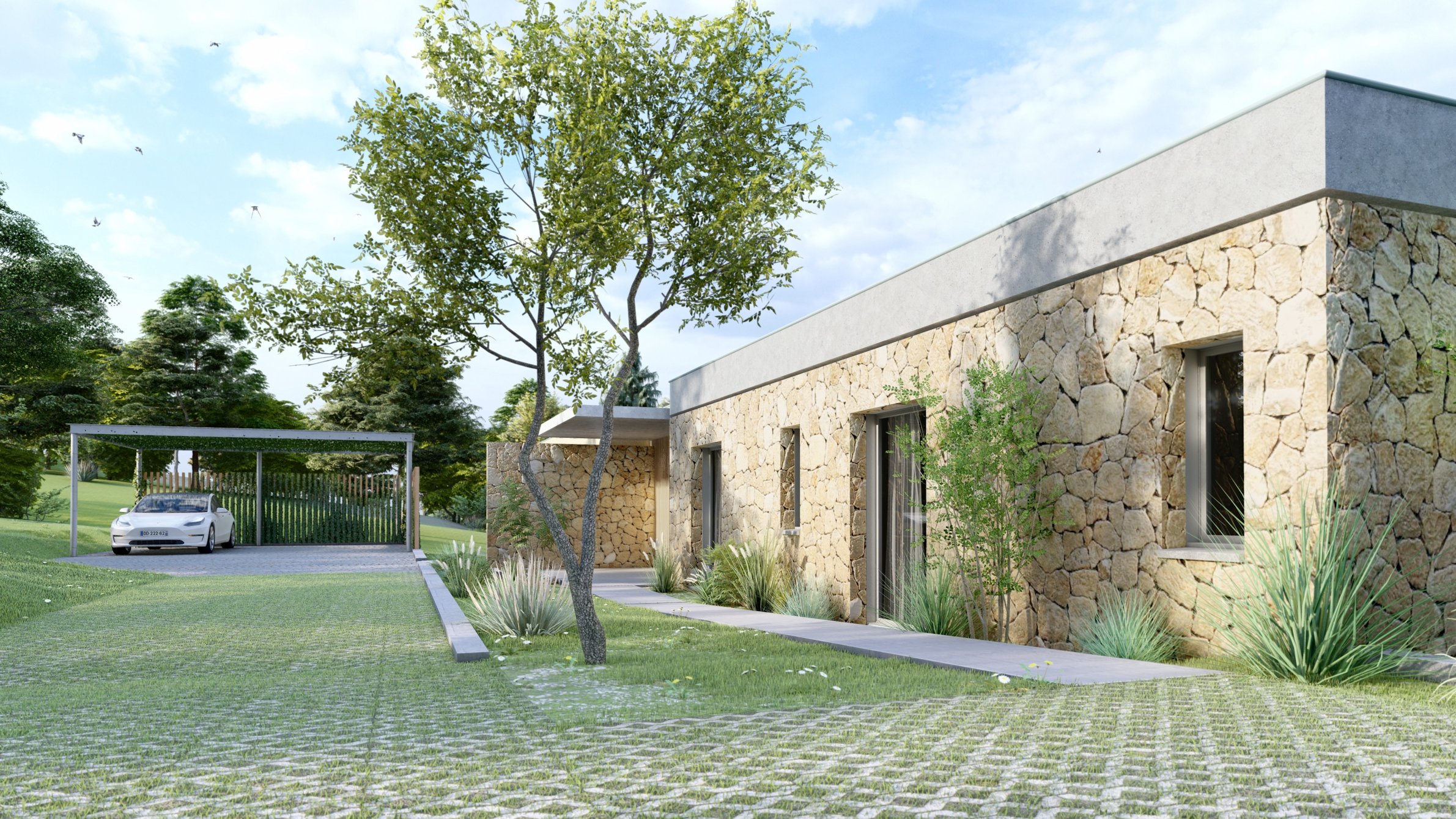 Visuel image de synthese infographie architecture maison individuelle le bris rol mc clure 2