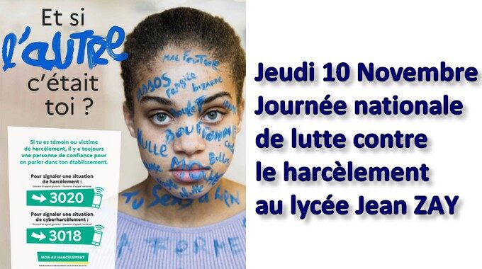 Journée nationale de lutte contre le harcèlement au lycée Jean ZAY