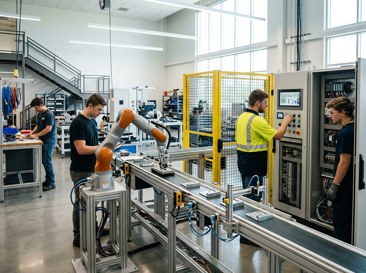 Atelier d'automatisation industrielle pour le BTS CRSA
