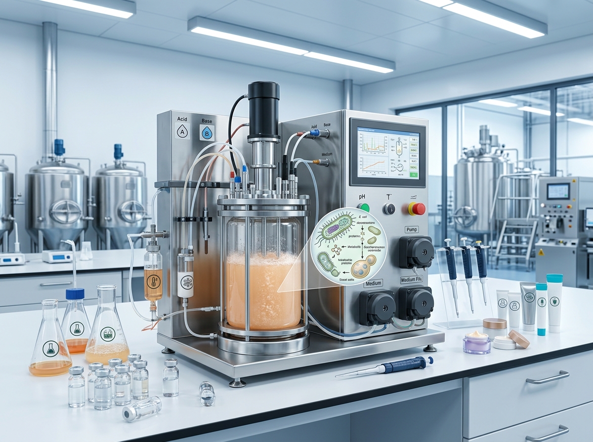 Bio-industrie : laboratoire de biotechnologie et production par micro-organismes