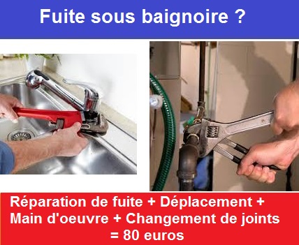 Fuite sous baignoire plombier clichy