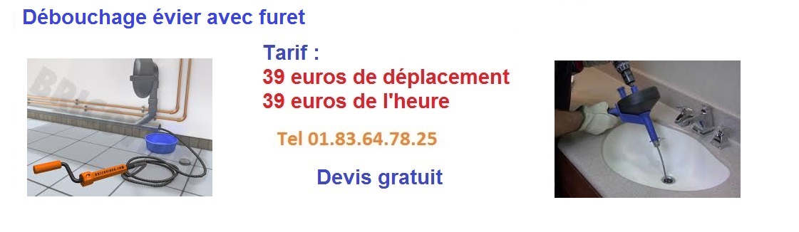 Debouchage evier avec furet paris 7