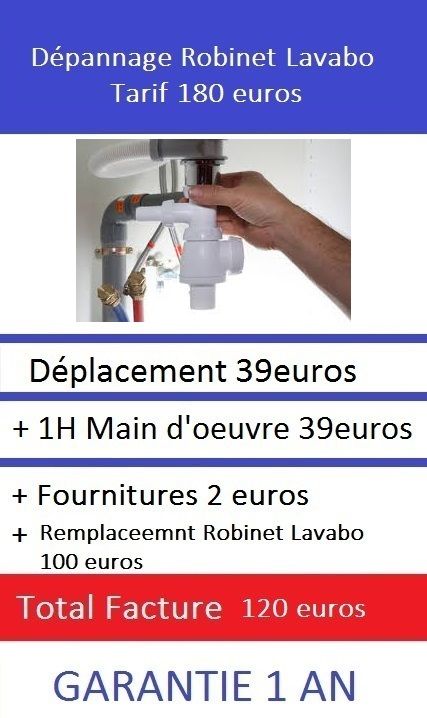 Remplacement robinet lavabo Paris 5