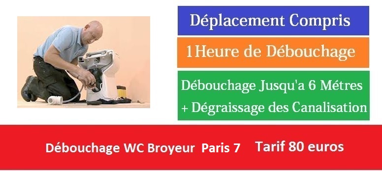 Debouchage wc broyeur paris 7