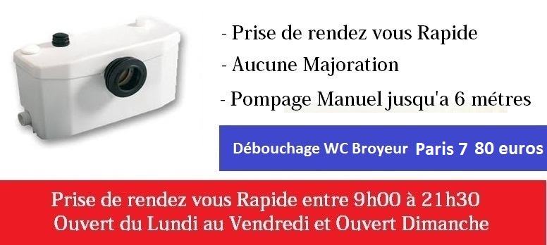 Debouchage sanibroyeur paris 7