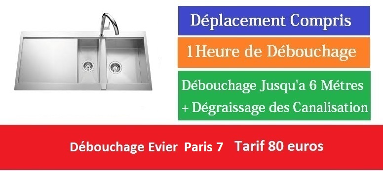 Debouchage evier paris 7