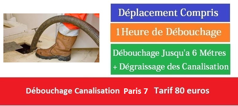 Debouchage canalisations paris 7 