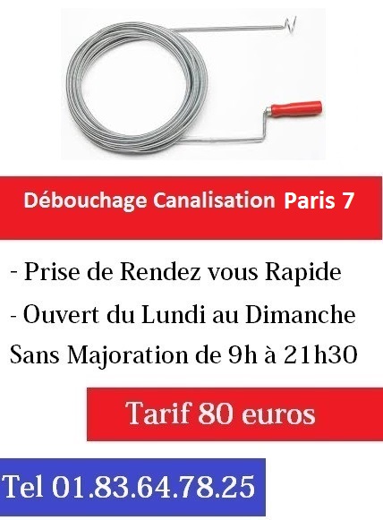 Debouchage canalisation paris 7 pas cher