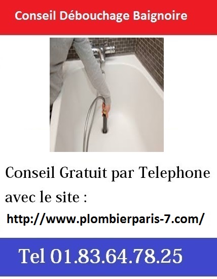 Debouchage baignoire paris 7 pas cher 